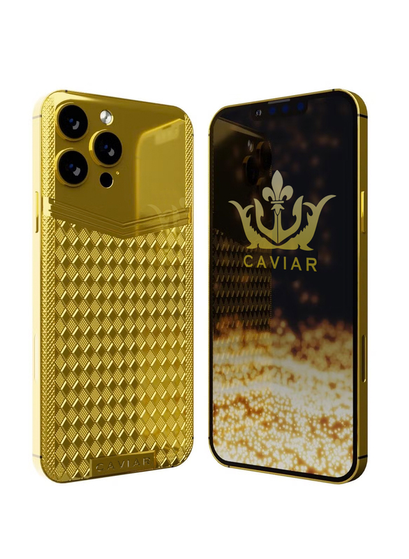 Caviar Luxury 24K Gold Customized iPhone 14 Pro Limited Edition 128 GB , UAE Version